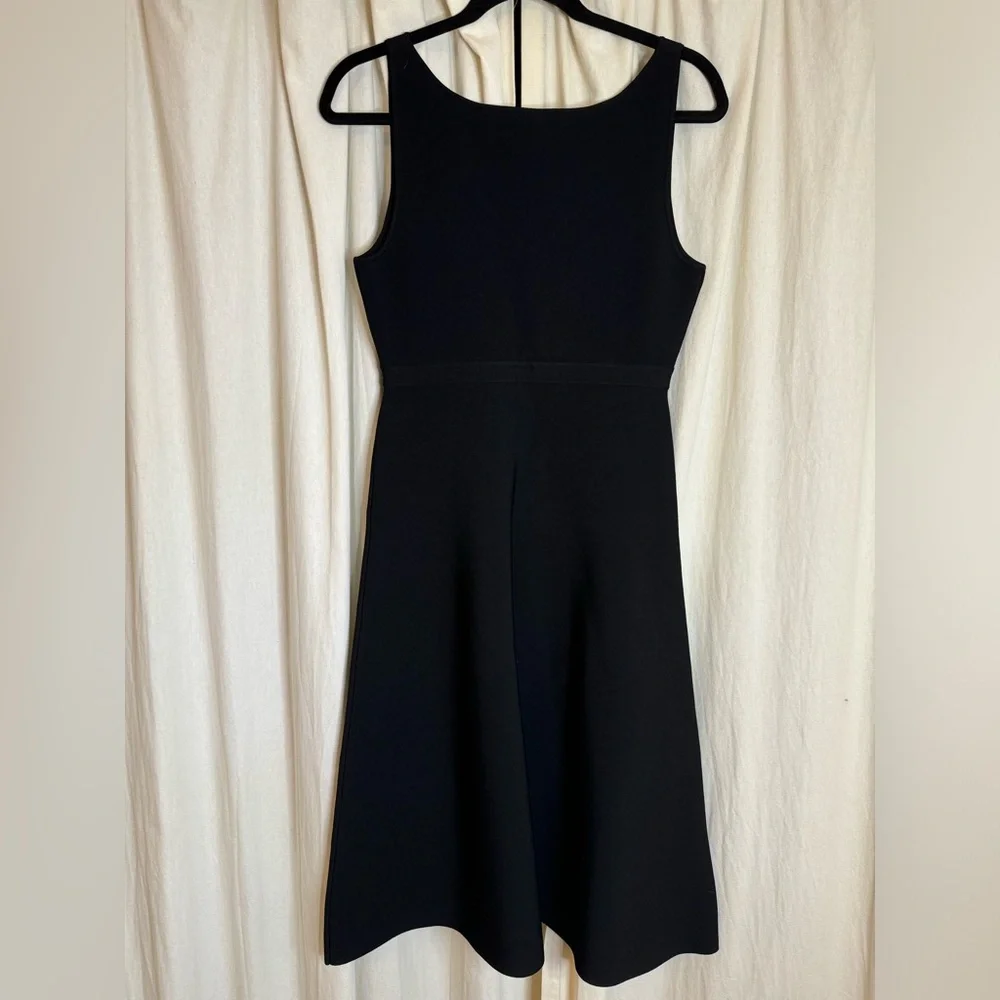 Theory Black V-Neck Midi Dress - Picture 3 of 9